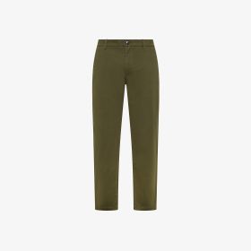 Pantaloni chino in cotone stretch militare scuro