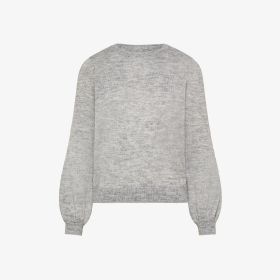 Maglia girocollo in lana e alpaca grigio chiaro