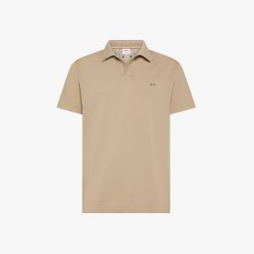 Polo in piquet di cotone grigio stone