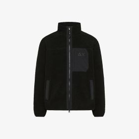 Giacca in teddy nero
