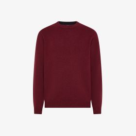 Maglia girocollo in lana e cashmere bordeaux