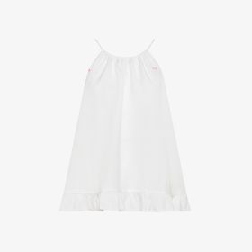 Off white linen blend top