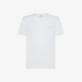 White cotton jersey crew-neck t-shirt