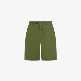 Dark green heavy poplin Bermuda shorts