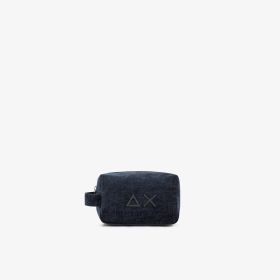 Navy blue velvet wash bag