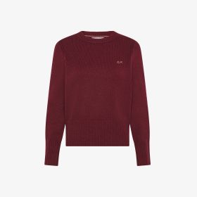Maglia girocollo in lana e cashmere bordeaux