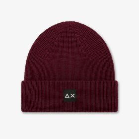 Bordeaux ribbed wool blend beanie