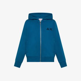 Dark avio cotton zip sweatshirt