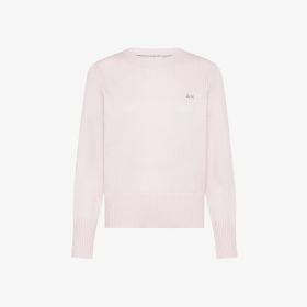 Pink wool and cashmere crew-neck jumper