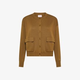 Cardigan in maglia di cotone marrone volpe