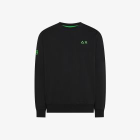 Black cotton crew-neck sweatshirt