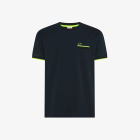 Navy blue cotton piqué T-shirt