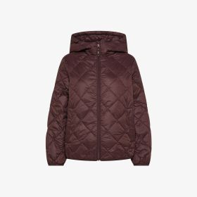 Piumino corto in nylon trapuntato viola prugna