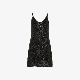 Abito in full paillettes nero