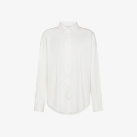 Off white stretch cotton overshirt