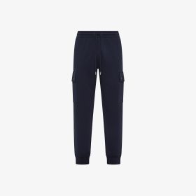 Pantaloni cargo in felpa navy blue