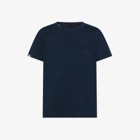 T-shirt con trattamento vintage in cotone blu navy