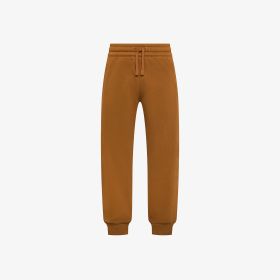 Pantaloni jogging in felpa di cotone marrone cacao