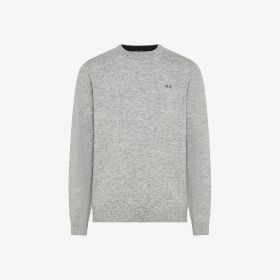 Maglia girocollo in lana e cashmere grigio chiaro