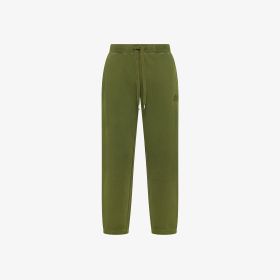 Pantaloni jogging in felpa effetto vintage verde militare