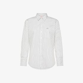 Camicia in cotone a righe bianco/grigio scuro