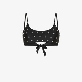 Black rhinestone bikini top