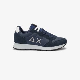 Navy blue Tom leather and suede sneaker