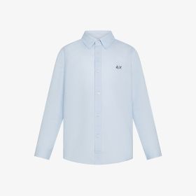 Camicia in lino e cotone azzurro