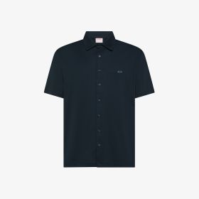 Camicia in jersey di cotone blu navy