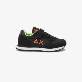 Black Boy's Tom Fluo nylon and suede sneaker