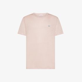 Porcelain pink linen jersey T-shirt