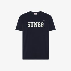 T-shirt in cotone con logo navy blue