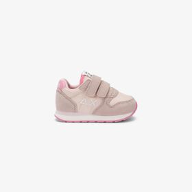 Porcelain pink Girl's Ally Solid suede and nylon sneaker