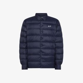 Giacca overshirt in nylon trapuntato navy blue