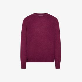 Cyclamen pink wool and alpaca crew-neck jumper