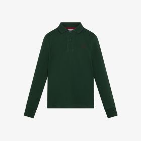 Polo in piquet di cotone verde scuro