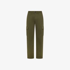 Pantaloni cargo in cotone stretch militare scuro