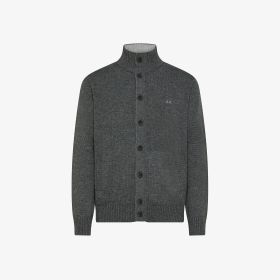 Cardigan in lana e cashmere grigio scuro