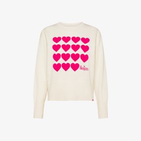 Maglia The Beatles x SUN68 in misto lana e cashmere bianco panna