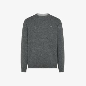 Maglia girocollo in lana e cashmere grigio scuro