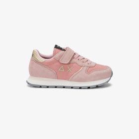 Sneaker Girl's Ally Gold Silver in suede e nylon rosa scuro
