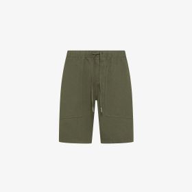 Bermuda in lino e cotone verde scuro