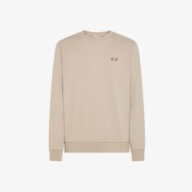 Felpa girocollo in cotone grigio stone