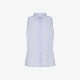 Top in cotone seersucker lilla