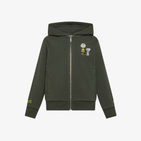 Dark military Peanuts cotton zip sweatshirt