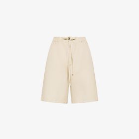Bermuda in misto lino beige