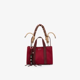 Bordeaux cotton canvas mini shopping bag