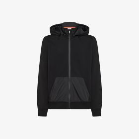 Giacca in felpa di cotone e nylon nero