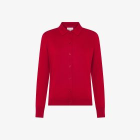 Cardigan in maglia di cotone rosso
