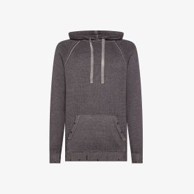 Maglia in lana vintage con cappuccio grigio scuro